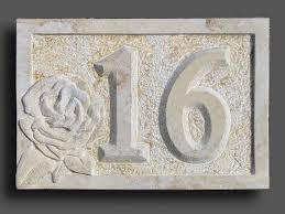 Hausnummer Relief Rose Sandstein Sandstein Steine Steinbildhauer