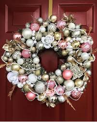Rose Gold Christmas Decor Diy Christmas Wreath Pink And White Christmas Decor Christmas Wreaths Diy Pink Christmas Wreath Christmas Wreaths