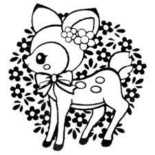 The child will definitely be pleased with pictures of cute animals, one look at which is tender. Cute Deer Stamp With Ribbon Flowers Kawaii Japan Patronen Mooie Tatoeages Kawaii