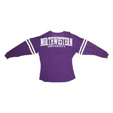 Northwestern University Wildcats Purple V Slub Pom Pom Jersey By Boxercraft