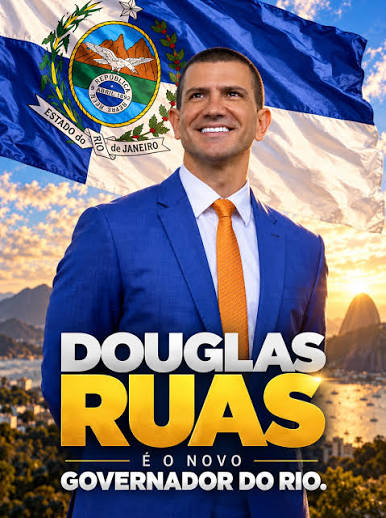 É OFICIAL! 😎 DOUGLAS RUAS É O NOVO GOVERNADOR DO RIO! 🏆 Uma vitória  construída com coragem, trabalho, fé e a força de um povo que acredita em  dias melhores. Hoje celebramos