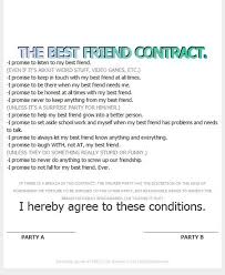 The Best Friend Contract Best Friends Funny Best Friend Challenges Best Friend Application