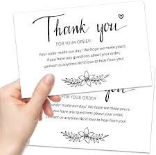 Keep your message brief but still memorable. Amazon Com 100 Pieces Thank You For Your Order Cards Large 4 X 6 Inch Degradable Business Greeting Postcards Bulk For Support Small Business Online Retail Stores Handmade Goods Black White Office Products