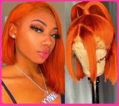 #350 Highlight Ginger Bob Wig 13*4 Lace Front Human hair wITH 180% Density 