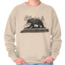 Details About California Republic Grizzly Bear Camping Hiking Vacation Pullover Sweatshirt