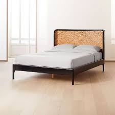 Rattan bed queen size | boho bedroom | boho rattan funiture rattaninoconcept $ 2,250.00 free shipping add to favorites queen rattan arched pencil reed headboard / rattan boho headboard / crespi style midmodtropical 5 out of 5 stars (621) $ 675.00. Miri Black And Rattan Bed Cb2 Rattan Bed King Beds Black And Rattan