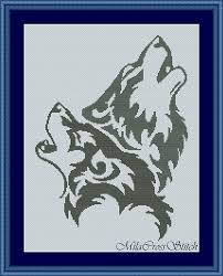 Cross Stitch Pattern Wolves Modern Cross Stitch Counted Cross Stitch Milacrossstitch Easy C Wolf Cross Stitch Wolf Cross Stitch Pattern Handmade Gifts Diy