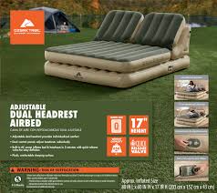 Ozark Trail Adjustable Dual Headrest Airbed Queen Size W Built In Electric Pump Walmart Com Company Storage Inflatable Mattress Headrest