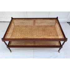 The sensuous curved lines on the sleek wood body of this coffee table help. Baker Furniture Company Americana Baker Furniture Cane Coffee Table On Brass Wheels For Sale Image 4 Of 8 Baker Furniture Coffee Table Home Living Room