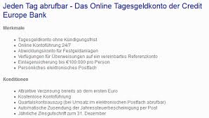 Wer in diesen tagen noch immer auf der suche nach passenden zinsen ist, kann auch die credit europe bank ins auge fassen. Credit Europe Bank Tagesgeldkonto Im Test Erfahrungen Testbericht Forexbroker De