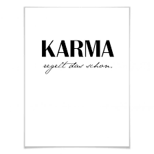 Poster Karma Regelt Das Schon Wall Art De Typografie Zitate Karma Spruche Poster Spruche