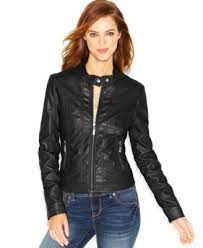 Jou Jou Faux Leather Moto Jacket Macys Com Leather Jacket Leather Jackets Women Faux Leather Jacket Women