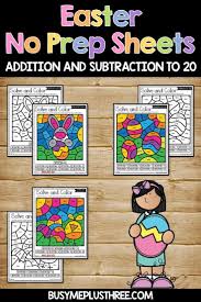 Our free math worksheets for grade 2 kids definitely need to be added to your. Easter Addition And Subtraction Color By Number No Prep To 20 For Kinder 1st And 2nd Grade Fun Math Activities Easter Math Activities Easter Math