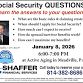 Social Security Seminar 1/8/2026 event in Meadville, PA