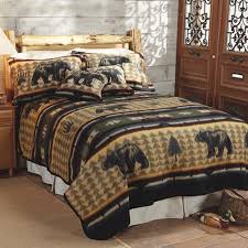 Inspired by colorful tones from nature's palate, this pullover not only has beautiful warm patterns, but also silhouettes of mighty bears in their element. Bear Fever Fleece Bedding