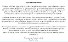 İadeniz öncelikle satış sonrası servis birimi tarafından 3 gün içinde incelenir ve yukarıda belirtilen şartlara uygun olması durumunda geri ödeme i̇adenizin makul süre içerisinde gerçekleşmediğini düşünüyorsanız lütfen durumu www.ebebek.com adresinde yer alan bize ulaşın sayfamızdan ya da. E Bebek Siber Saldiriya Ugradik Dunya Gazetesi