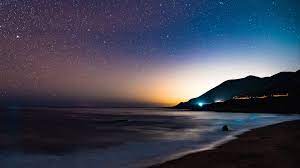 Starry Nigth Stars Night Sky Starry Night Sky Beach Sea Nature Atmosphere Horizon Sand Water Darkness Starry Night Wallpaper Night Skies Nature Hd