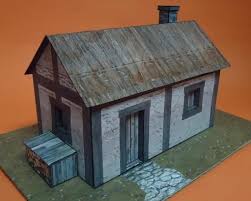 Kartonmodellbau webseite, mit kostenlose h0 bastelbogen als haus, straße, flugzeug und verkehrsschilder. Hut With Thatched Roof Paper Model By Papermau Download Now This Is The Hut With Thatched Roof A P Paper Models Paper Houses Paper House Template