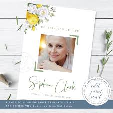 Flowers for everyone florists personally create, arrange and deliver flowers for crematoriums, cemeteries and memorial gardens throughout the sydney metro. Yellow Roses Funeral Program Template For Woman Celebration Etsy In 2021 Funeral Program Template Yellow Roses Celebration Of Life