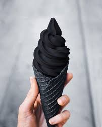 Black And White Ice Cream Pin By Haru On Favourites Black Ice Cream Black Food Black Aesthetic