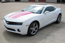 Black And White Camaro Black Or White Camaro With Pink Racing Stripes One Day Love This Car Pink Camaro Pink Car Camaro