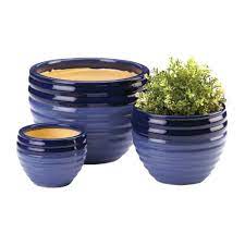 These orchid pots are as functional as they are beautiful. Cobalt Blue Garden Planter Trio Set Of 3 Indoor Outdoor Ceramic Flower Pots Garden Baskets Pots Window Boxes Gardening Supplies