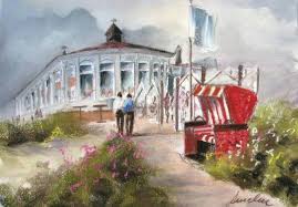 strandhalle auf langeoog langeoog insel langeoog aquarellmalerei