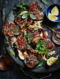 Zaatar Lamb Chops With Salted Yogurt Sweet Herbs And Pomegranate Molasses Recipe Lamb Chop Recipes Lamb Chops Middle Eastern Recipes