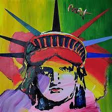 Peter Max 'vase Of Flowers 2003, Acrlyic On Canvas, Max Coa