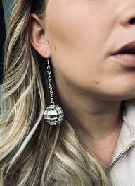 Handmade Disco Mirrorball Dangle Earrings: Party Celebration Accessories