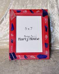 5 x 7 plain silver photo picture frame home decor christmas gift 7x5 13 x 18 cm. Red White And Blue Picture Frame 5x7 Picture Frame Patriotic Etsy Blue Picture Frames Red Frame Patriotic Pictures