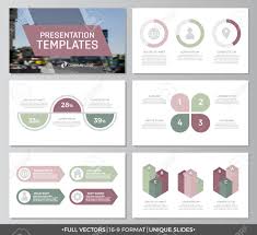 Set Of Green And Purple Elements For Multipurpose Presentation