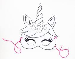 Eenhoorn Kleurplaat Masker Printable Eenhoorn Feest Eenhoorn Zeemeermin Knutselen