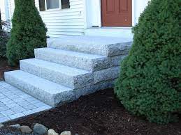 Connecticut Granite Steps Concrete Steps Landscape Steps Stairs Refacing Cement Step Front Door Steps Front Landscaping Front Porch Steps