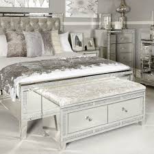 Diamond Glitz 2 Drawer Crushed Velvet Mirrored Bench Picture Perfect Home Mirrored Bedroom Furniture Velvet Bedroom King Size Bed Frame