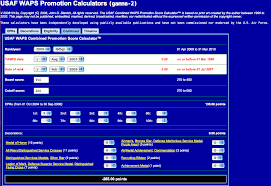 usaf waps combined promotion score calculator usaf waps