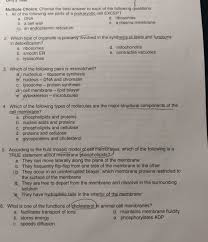 Animal cells have each of the following except. Please Finish All The Questions I Ll 100 Percent Chegg Com