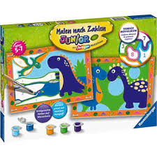 Malen nach zahlen für kinder! Malen Nach Zahlen Junior Land Der Dinosaurier Ravensburger Mytoys