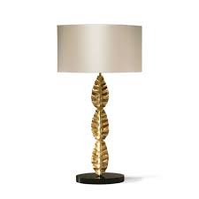 Porta Romana Vlb19 Lerat Leaf Lamp Gold With Black Perspex Base Luxury Lamps Table Lamp Design Hotel Lighting Design
