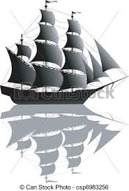Bateau Noir Noir Bateau Blanc Vieux Isole Canstock