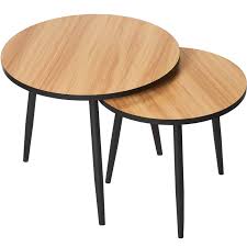 Place lamps, display photos, and incorporate storage by adding a coffee and side tables to a sofa or couch. Amazon Com Itaar Nesting Coffee Table Set Of 2 Round Coffee Tables With Metal Legs Wood Nesting Living Room Table Nesting Tables Round Nesting Coffee Tables