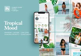 This post was created for. Tropical Mood Instagram Puzzle Template In Social Media Templates On Yellow Images Creative Store