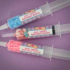 Doc Mcstuffins Rx Treat Shot Syringes Personalized Favors Dottoressa Peluche Idee Per Feste Di Laurea Peluche
