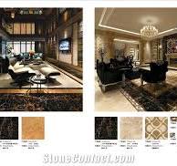 Discontinued High Gloss Golden Porcelain Marble Floor Tile 60x60