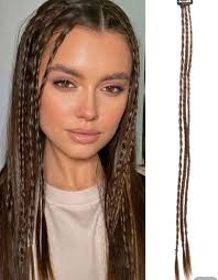 Clip avec extensions de cheveux bruns tressés