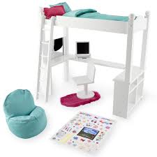 Journey Girls Wood Bed And Desk Combo American Girl Doll Room American Girl Doll Sets American Girl Doll Bed
