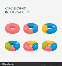 Pie Chart Circle Infographics Elements Vector Flat Design