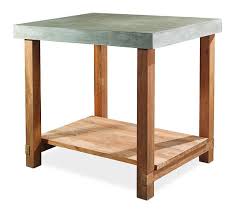 Monterrey Indoor Outdoor Concrete And Reclaimed Teak Bar Table Etsy Teak Side Table Concrete Dining Table Stone Dining Table