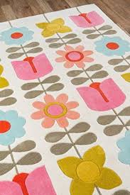 Novogratz Lulu Collection Flower Child Area Rug 5 0 X 7 6 Ivory Kids Rugs Area Rug Collections Rugs