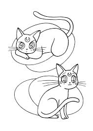 Sailor Moon Series Coloring Pages Artemis And Luna Sailor Moon Coloring Pages Moon Coloring Pages Cat Coloring Page